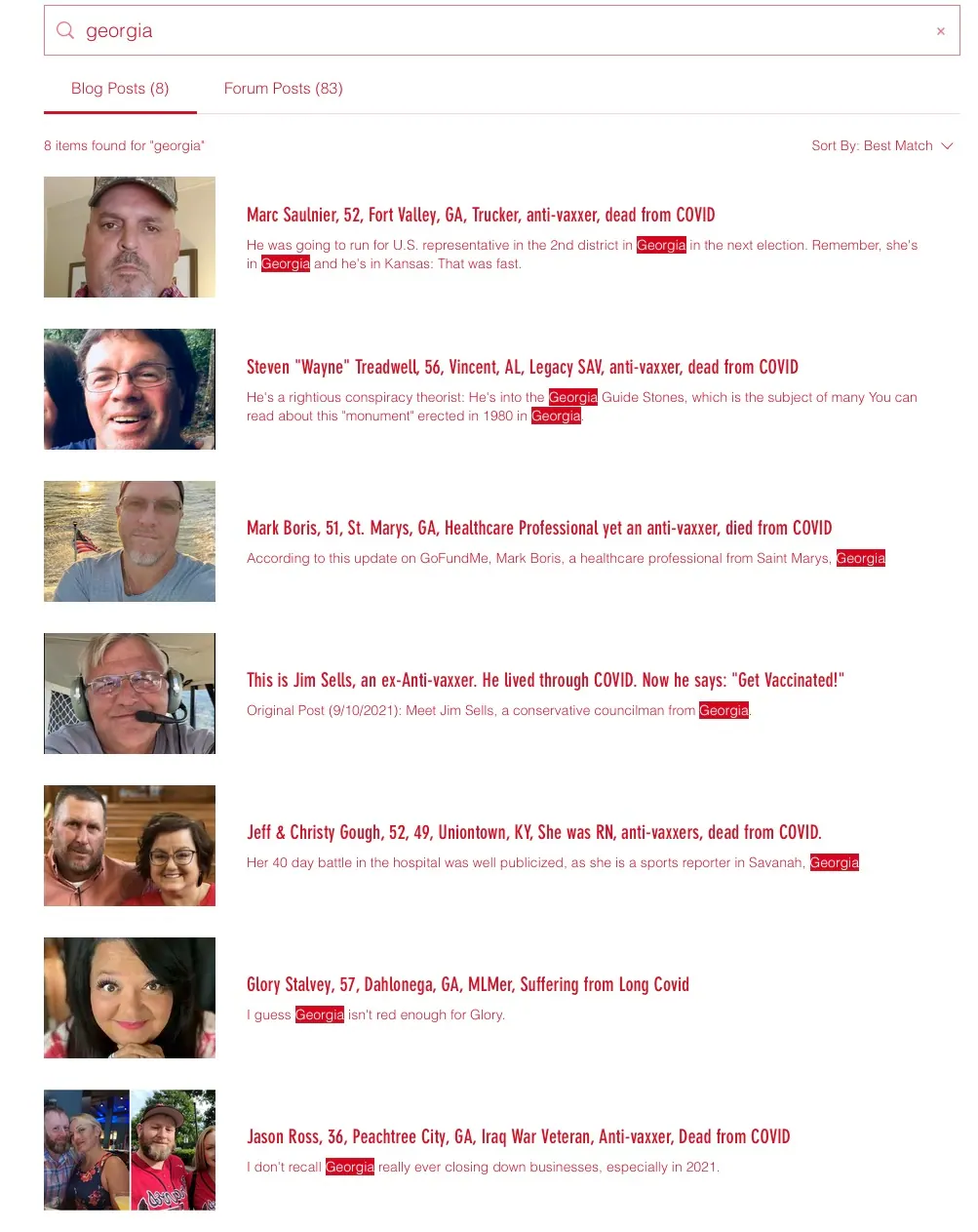 Searching "Sorryantivaxxer.com" for "Georgia"