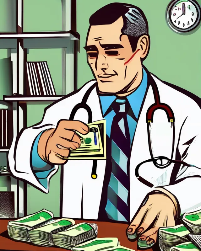 Doctor taking cash bribes